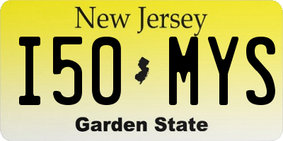 NJ license plate I50MYS