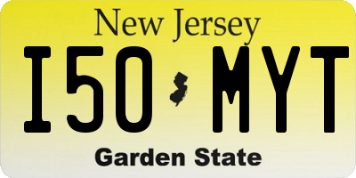 NJ license plate I50MYT