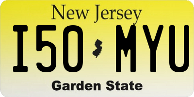NJ license plate I50MYU