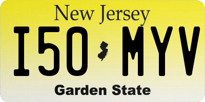 NJ license plate I50MYV