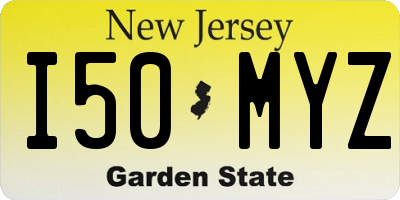 NJ license plate I50MYZ