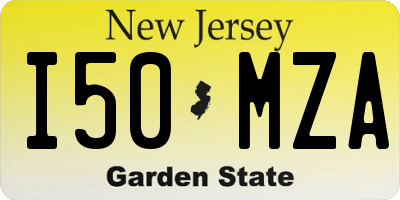 NJ license plate I50MZA