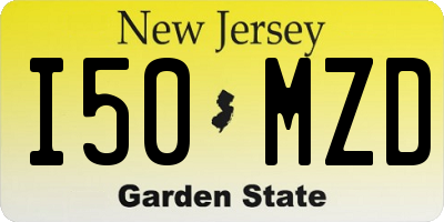 NJ license plate I50MZD