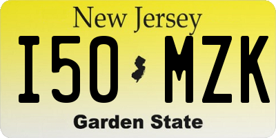 NJ license plate I50MZK
