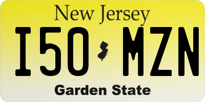 NJ license plate I50MZN