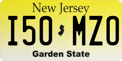 NJ license plate I50MZO