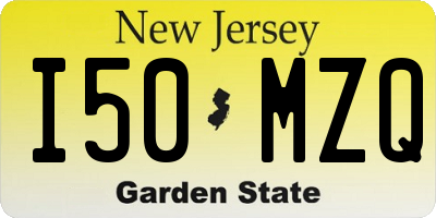 NJ license plate I50MZQ