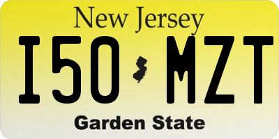NJ license plate I50MZT