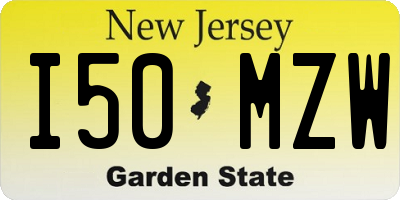 NJ license plate I50MZW