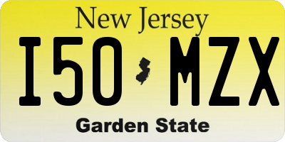 NJ license plate I50MZX