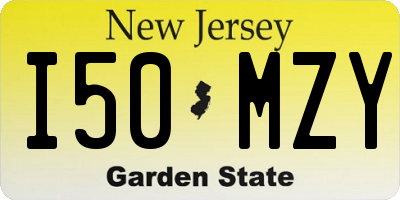 NJ license plate I50MZY