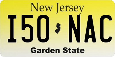 NJ license plate I50NAC