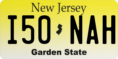 NJ license plate I50NAH