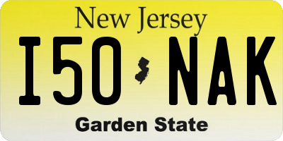 NJ license plate I50NAK