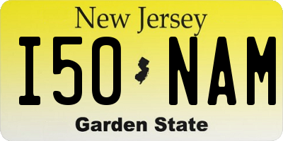 NJ license plate I50NAM