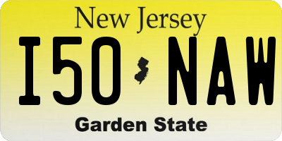 NJ license plate I50NAW