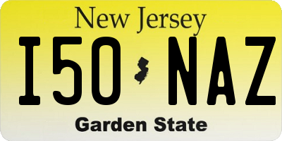 NJ license plate I50NAZ