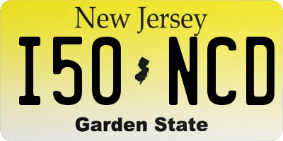 NJ license plate I50NCD
