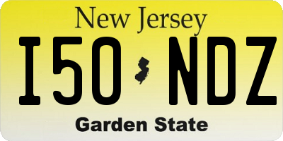 NJ license plate I50NDZ