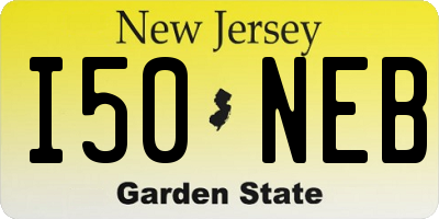 NJ license plate I50NEB