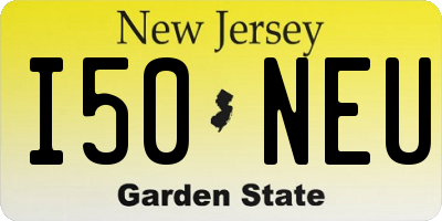 NJ license plate I50NEU