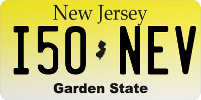 NJ license plate I50NEV