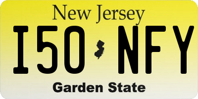 NJ license plate I50NFY