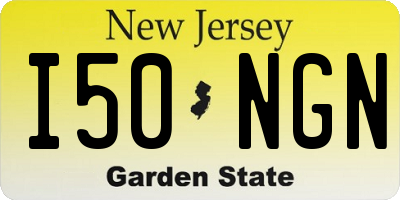 NJ license plate I50NGN