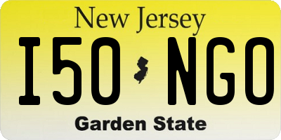 NJ license plate I50NGO