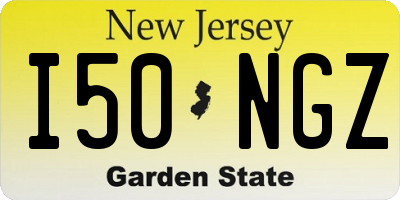 NJ license plate I50NGZ