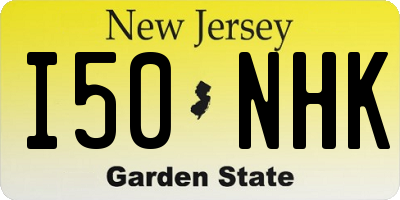 NJ license plate I50NHK