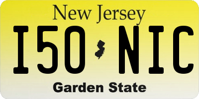 NJ license plate I50NIC