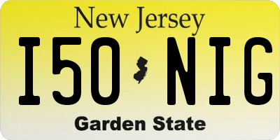 NJ license plate I50NIG