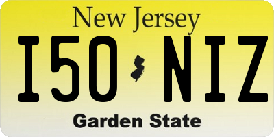 NJ license plate I50NIZ