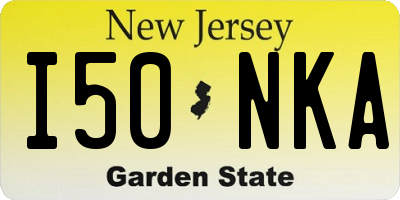 NJ license plate I50NKA