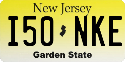 NJ license plate I50NKE