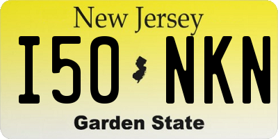 NJ license plate I50NKN