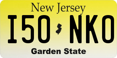NJ license plate I50NKO