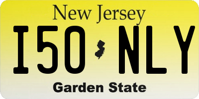 NJ license plate I50NLY