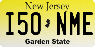 NJ license plate I50NME