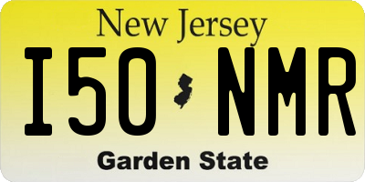 NJ license plate I50NMR