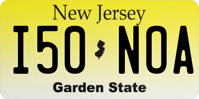 NJ license plate I50NOA