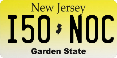 NJ license plate I50NOC