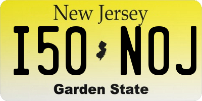 NJ license plate I50NOJ