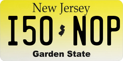 NJ license plate I50NOP