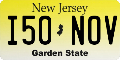 NJ license plate I50NOV