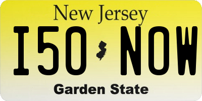 NJ license plate I50NOW