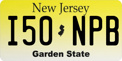 NJ license plate I50NPB