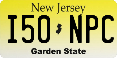NJ license plate I50NPC