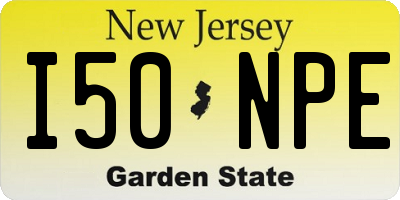 NJ license plate I50NPE